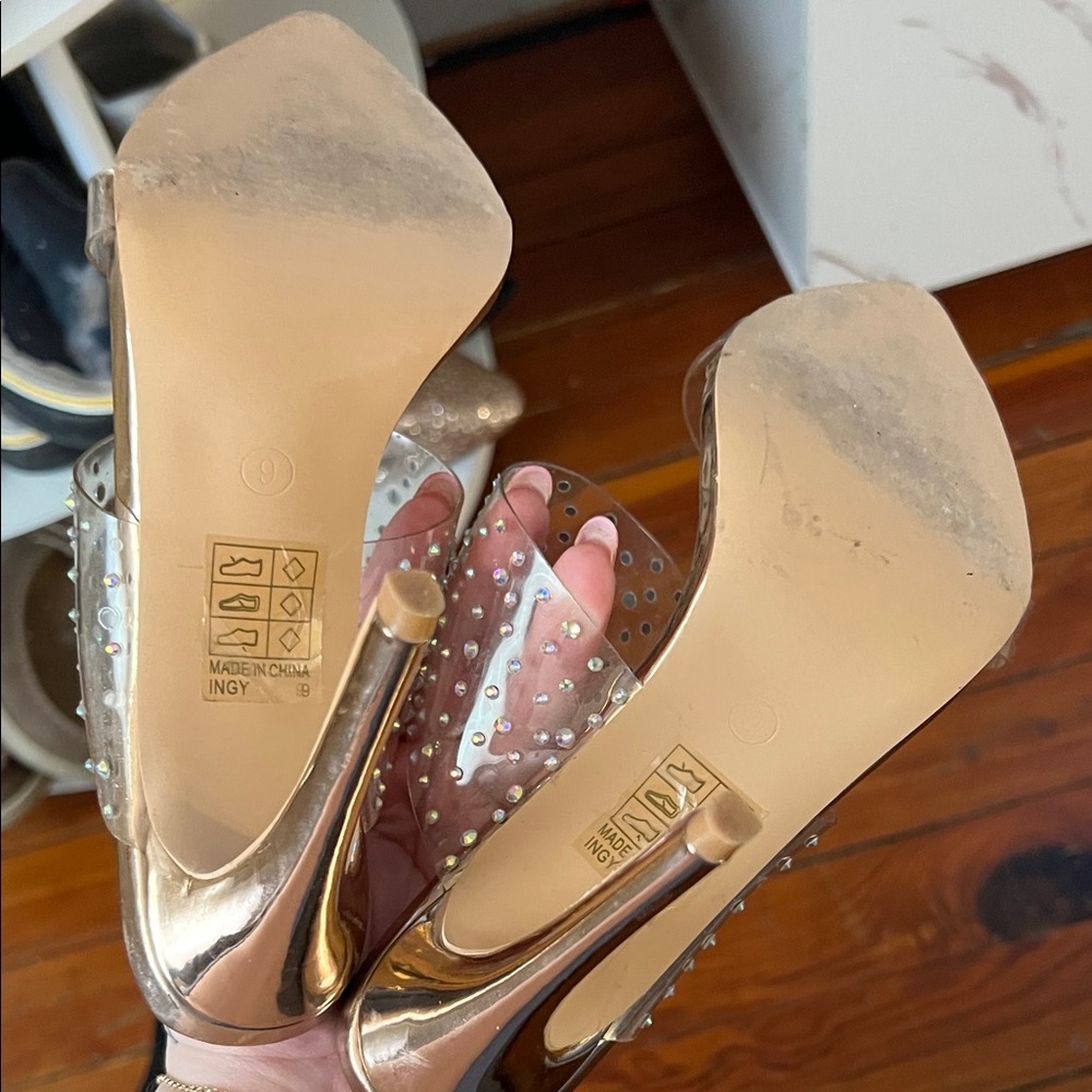 So Me Iridescent Pearl-Studded Heels - Picture 5 of 5